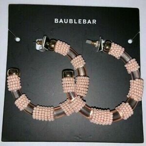 NEW! BaubleBar Anielia Lucite Beaded Hoop Earrings in Pink